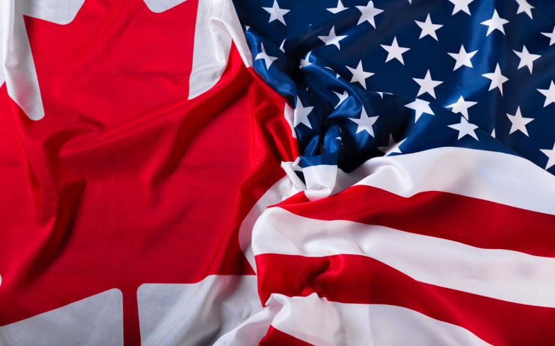 Canada and United States Flags