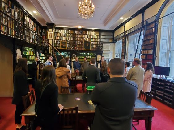 Students in a private library