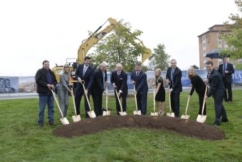 Sod turning for Mulroney Hall