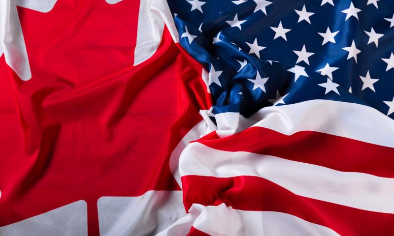 Canada and United States Flags